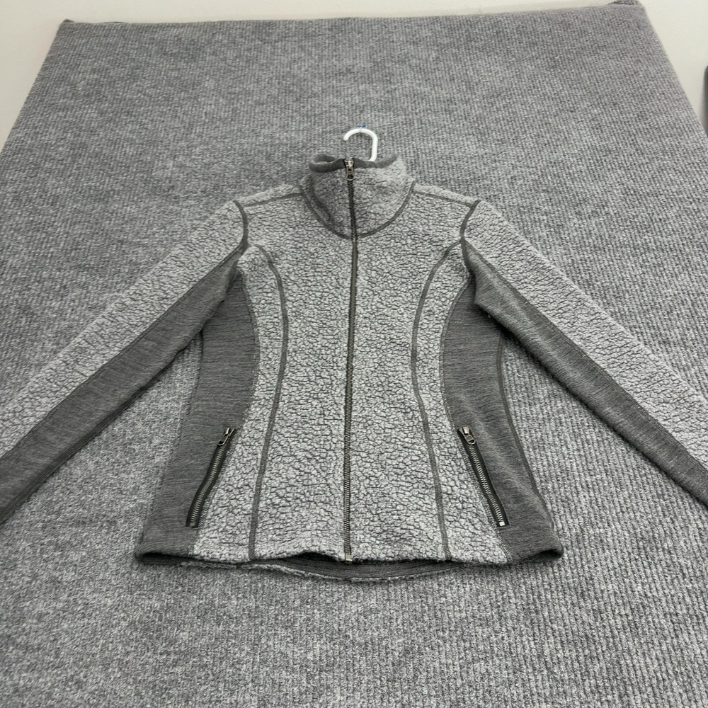 KUHL Jacket Womens S Grey Wool Blend Full Zip Mock Neck Outdoor Gorpcore